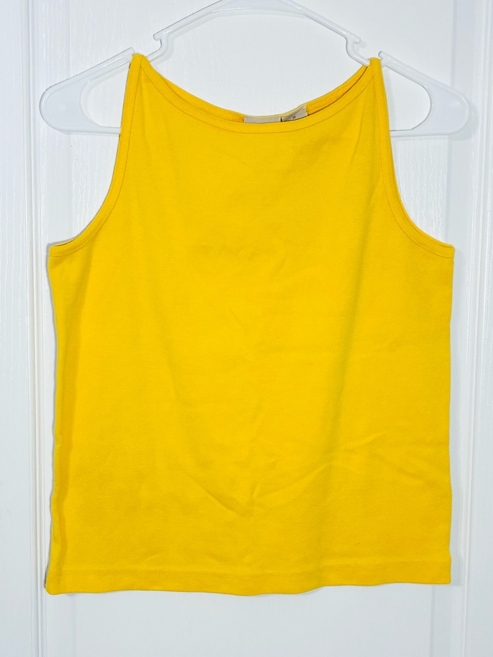 VTG 90s Fiorlini International Cropped Knit Tank Top Yellow Size Medium